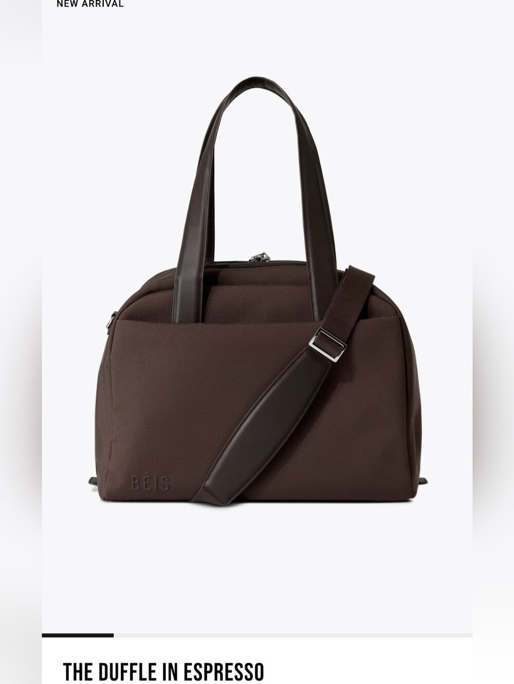 BEIS The Duffle In Espresso NWT Still In Pacakaging New Release